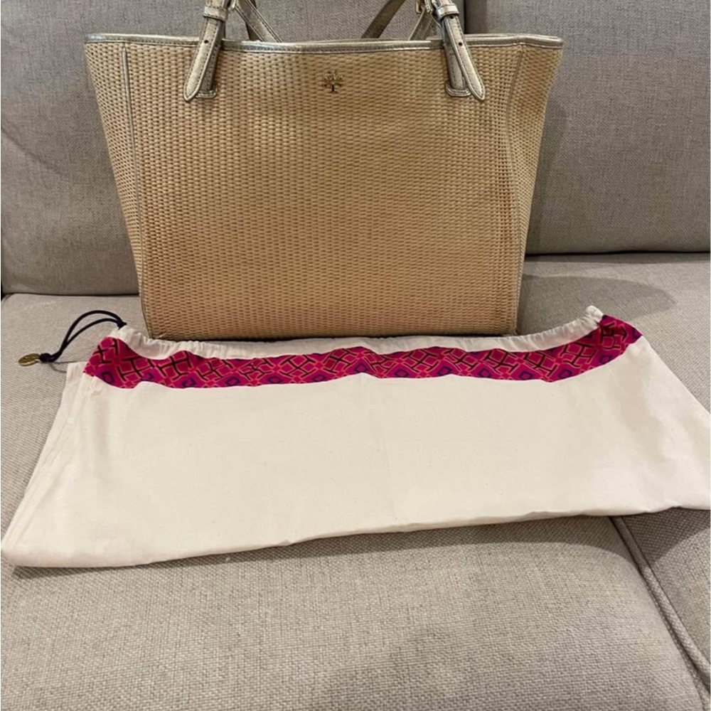 Tory Burch Beige Woven Tote